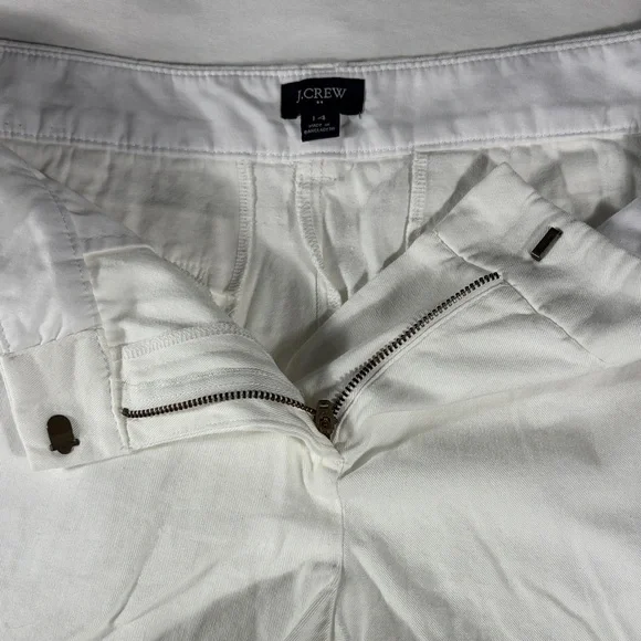 J. Crew womens white basic flat front 5" inseam Bermuda shorts - size 14 - Picture 5 of 10